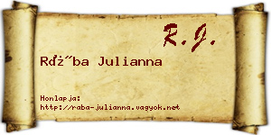 Rába Julianna névjegykártya