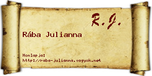 Rába Julianna névjegykártya
